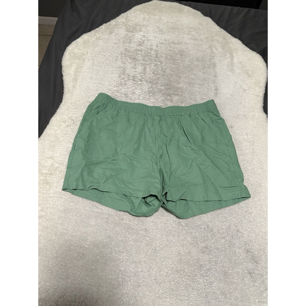 New Serra Women's Green Linen Blend Chino Shorts Size XL